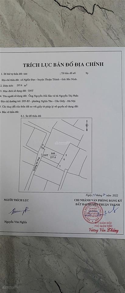 Chính chủ cần bán đất tại xã nghĩa đạo thuận thành bắc ninh 10tr/m2