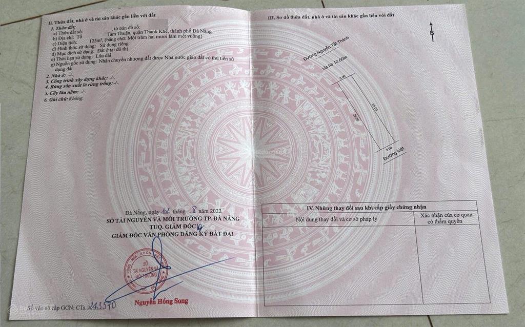 Đất vàng mặt tiền nguyễn tất thành 125m có kiệt sau, phù hợp xây khách sạn, văn phòng 13,x tỷ tl