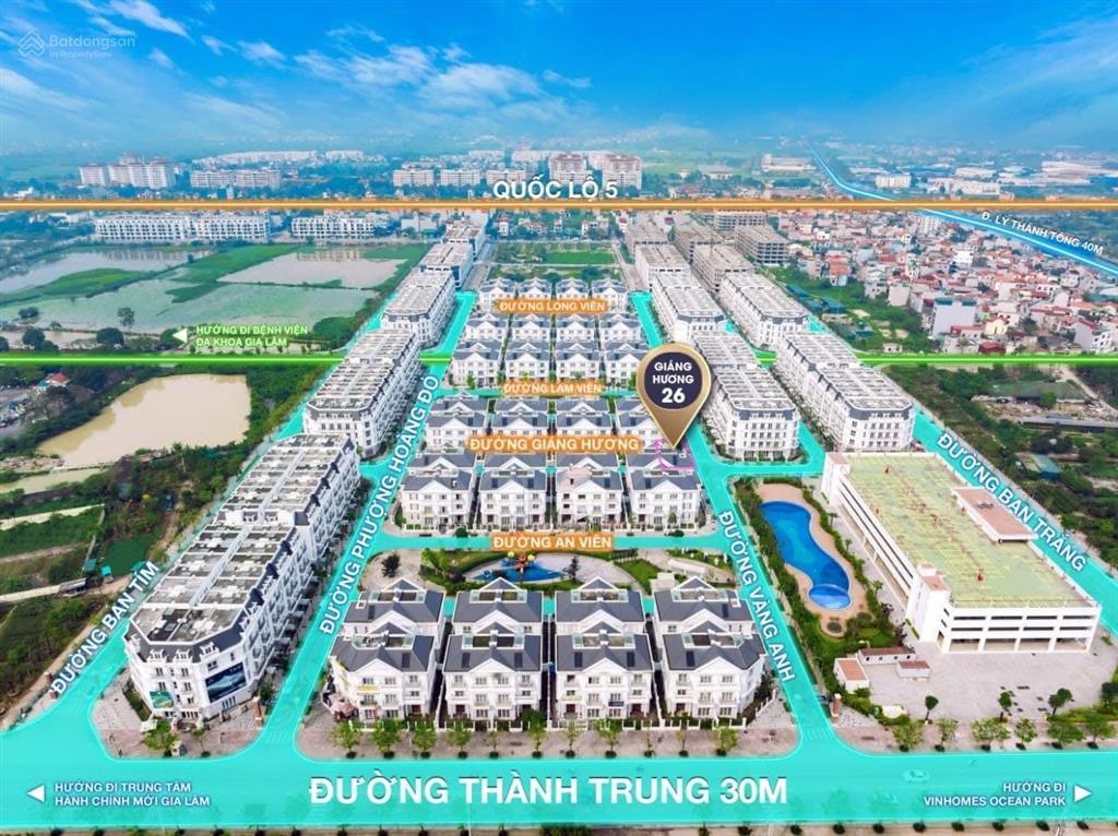 Hàng hiếm căn xẻ khe ban trắng đường 22m, đối diện ga metro số 8 tại eurowindow twin parks gia lâm