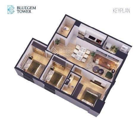 Căn hộ tầng cao 3pn  93.4m2  giá chỉ 6 tỷ, vào 1.8 tỷ nhận nhà ngay bluegem thanh trì!