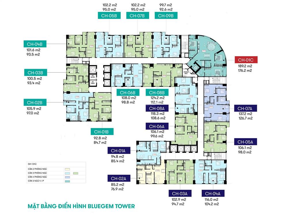 Căn hộ tầng cao 3pn  93.4m2  giá chỉ 6 tỷ, vào 1.8 tỷ nhận nhà ngay bluegem thanh trì!