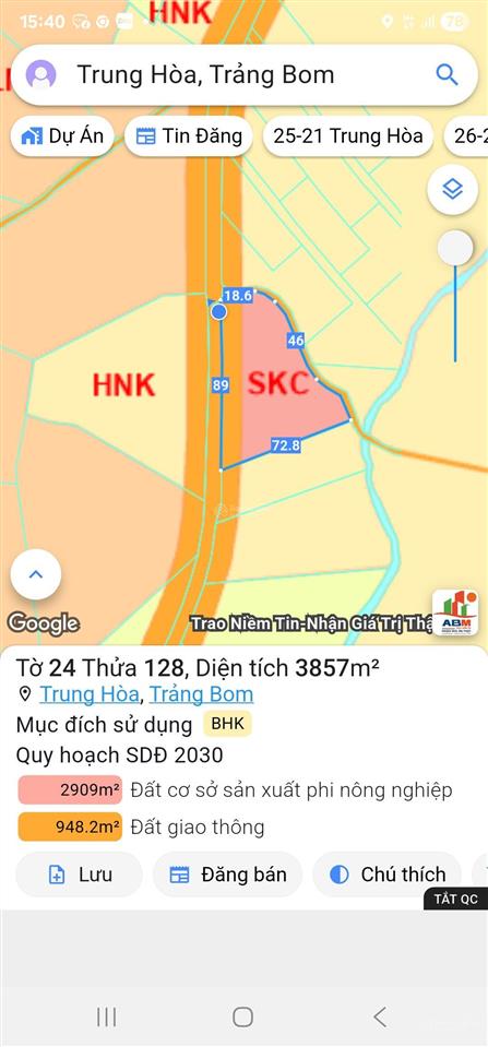 Đất sào, có nhà xưởng. tại xã trung hòa, trảng bom