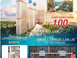 Căn 2 pn góc views biển, view công viên nước sun world