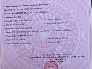 Chính chủ bán nhà mới đẹp hẻm xe hơi 276/105/11 thống nhất, phuong 16 quận gò vấp, 6 tỷ 280 triệu