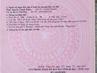 Bán gấp nhà riêng nhỉnh 26 tỷ, 514m2 tại hẻm lê hồng phong, phường 7, vũng tàu