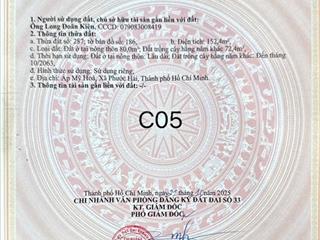 Lô góc 2 mặt tiền hiếm  ngay lan rừng resort & biển phước hải chỉ hơn 1 đồng chút xíu