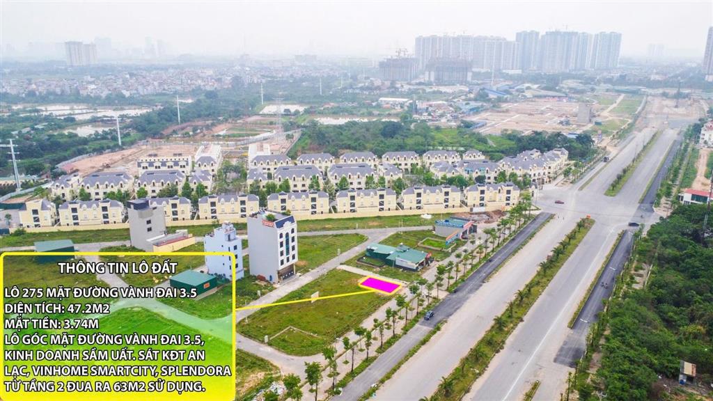 Lô góc nhỏ xinh 47m2 mặt đường vành đai 3.5 siêu hiếm vị trí lại ngay ngã tư sầm uất giá đầu tư