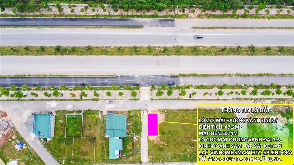 Lô góc nhỏ xinh 47m2 mặt đường vành đai 3.5 siêu hiếm vị trí lại ngay ngã tư sầm uất giá đầu tư