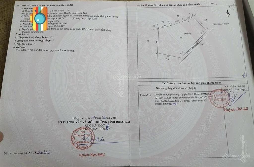 Bán đất 2,1 ha tại phước bình long thành. quy hoạch kho xưởng khu công nghiệp. giá 45 tỷ