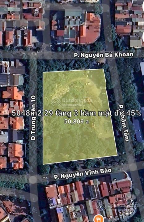 Bán lô đất sát kđt trung yên 2 mặt phố nguyễn vĩnh bảo và phố nguyễn bá khoản 50,809m2,gpxd 33 tầng