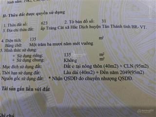 Bán đất tại võ văn kiệt, hắc dịch, phú mỹ, 1,5 tỷ, 135m2, giá siêu hời, nhiều tiện ích