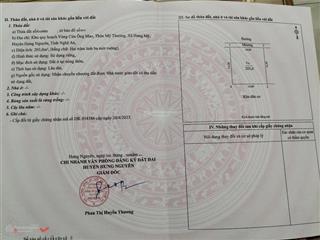 Đất siêu đẹp, vuông vắn hưng mỹ  hưng nguyên