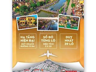 Siêu phẩm đất nền trung tâm tp. hội an diện tích chuẩn đẹp 100m² (5x20) giá 55tr m2