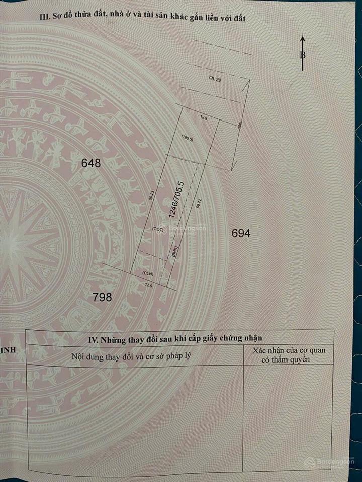 Bán đất mặt tiền quốc lộ 22, trảng bàng, tây ninh 705.5m², giá chỉ 15 tỷ vị trí kd đắc địa