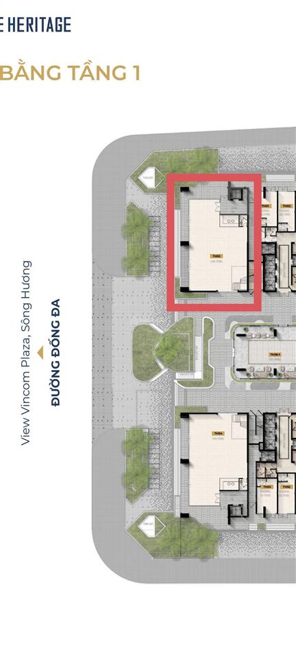 Mặt bằng kd siêu phàmchân đế huế heritage, 160m2 góc 2mt đống đa, võ văn tần. tt mới nhất