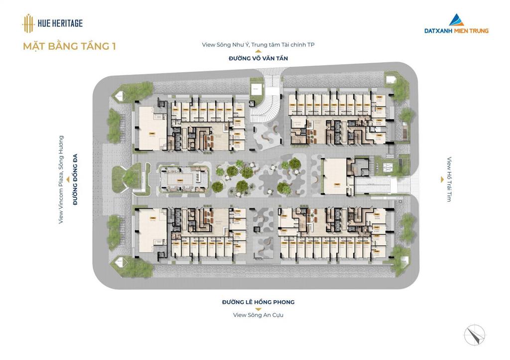 Mặt bằng kd siêu phàmchân đế huế heritage, 160m2 góc 2mt đống đa, võ văn tần. tt mới nhất