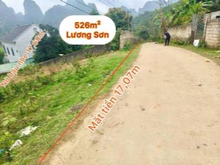 Bán đất tại xa thanh sơn lương sơn hòa bình , đất 1,8 tỷ,dt 526m2 , mt 17,07m ,nở hậu 17,60m