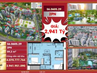 Căn hộ 2pn2wc 59,2m2 vin quận 9 view vườn nhật, 2 hồ bơi, hồ cá koi.. hạt dẻ 2,941 tỷ