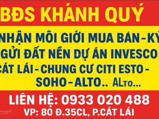 Bán đất nền 90m2 giá 67tr/m2 dự án invesco cát lái. nhanh tay chốt ngay