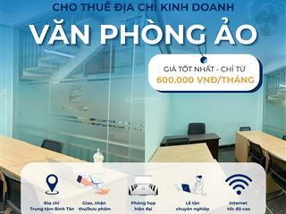 Văn phòng ảo bình tân  chỉ 1000k/tháng  tặng bảng tên & tháng thuê
