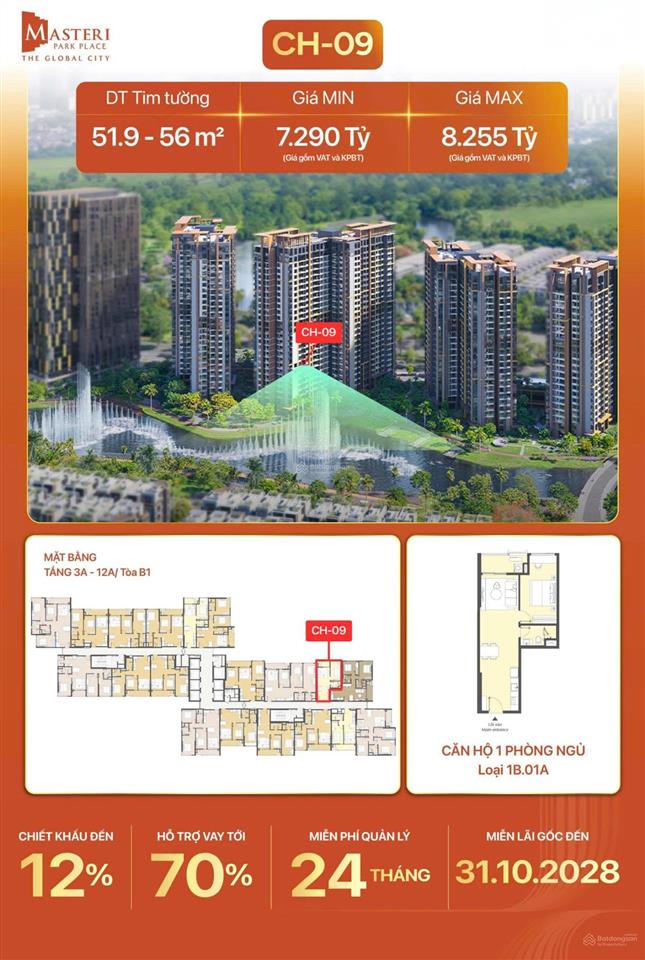 Siêu phẩm căn hộ ct5 dự án the global city, chiết khấu lên đến 20%.  trực tiếp cđt alo ngay