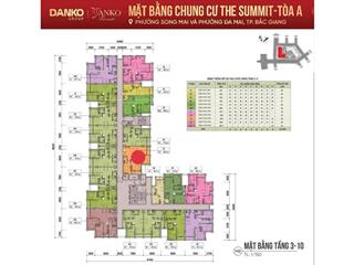 Bán căn chung cư 3pn,2 wc view khuôn viên, diện tích 90m2,cc the summit  danko riveside bắc giang