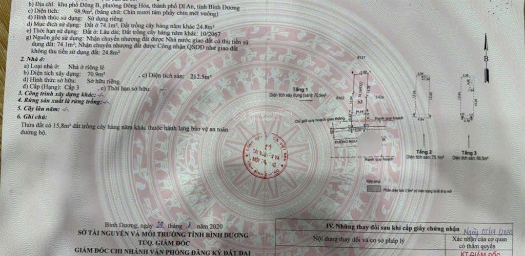 Bán nhà 3 tầng mặt tiền p. đông hoà gần sân vận động dĩ an nhà đẹp dt lớn kiến trúc tân cổ điển