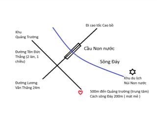 Bán đất 180m2, khu đô thị cánh võ  tp hoa lư, hướng bắc, gần quảng trường trung tâm (500m)