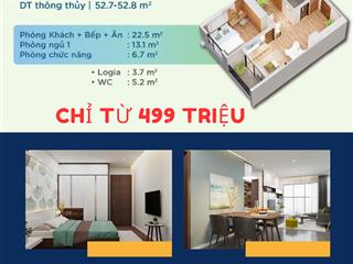 Chỉ với 499 triệu sở hữu căn hộ 1 pn hướng bắc view nội khu tại yên bình complex