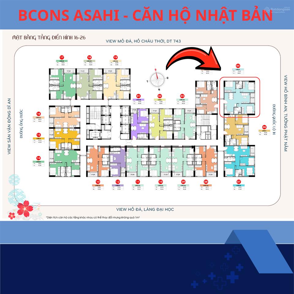 Căn hộ nhật bản bcons asahi  căn lớn nhất 3pn2wc 3.5 tỷ full vat từ cđt mặt tiền phạm văn đồng