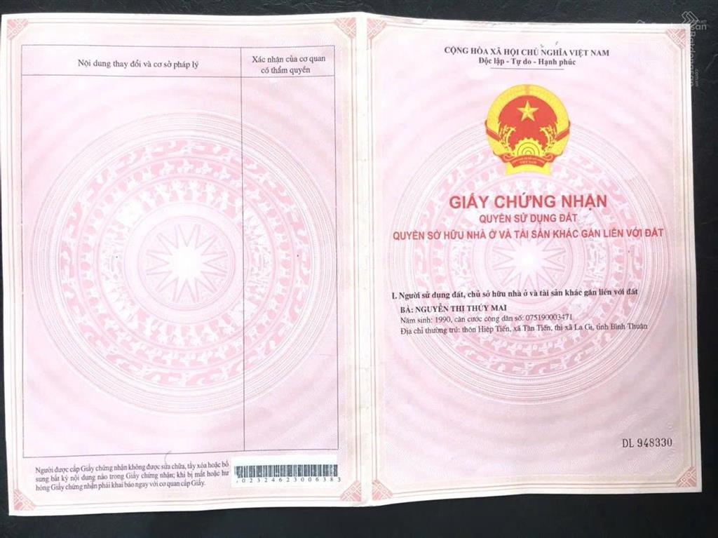 Bán đất mặt tiền đẹp gần biển la gi giá chỉ 1 tỷ 8 (có thương lượng) vị trí thôn hiệp tiến