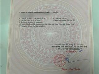 Đất chính chủ đông triều, vị trí vàng cách chợ đồi 50m  đầu tư sinh lời ngay!