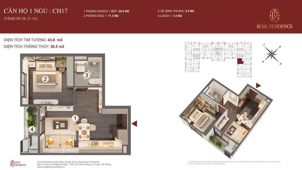 Hh rose residence chỉ 1,7 tỷ.  0888 206 ***