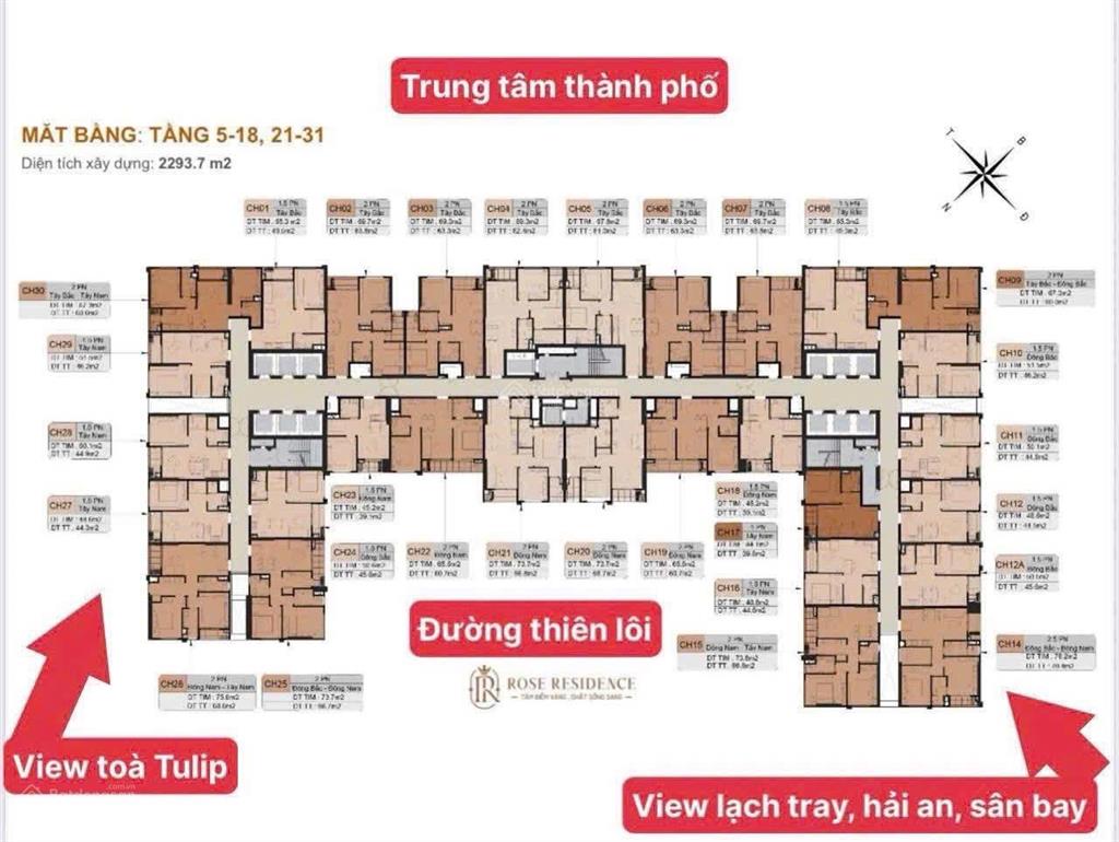 Bán chung cư cao cấp hoàng huy rose residence giá tốt nhất thị trường chỉ2,3 tỷ