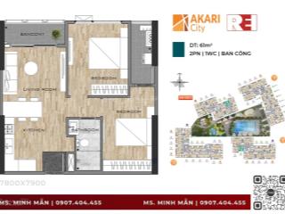 Bán căn hộ 2pn tầng cao view đẹp akari city giai đoạn 2 giá 3.55 tỷ