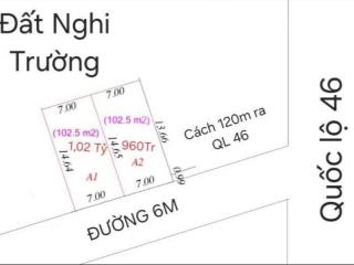 Chỉ 960tr có đất nghi trường cực đẹp mặt tiền rộng 7m diện tích 100m2 đường 2 xe tránh nhau