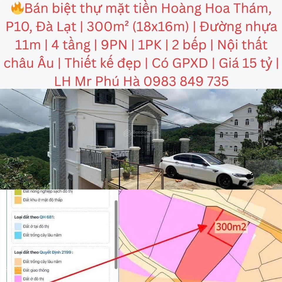Bán biệt thự mặt tiền hoàng hoa thám, p10, đà lạt