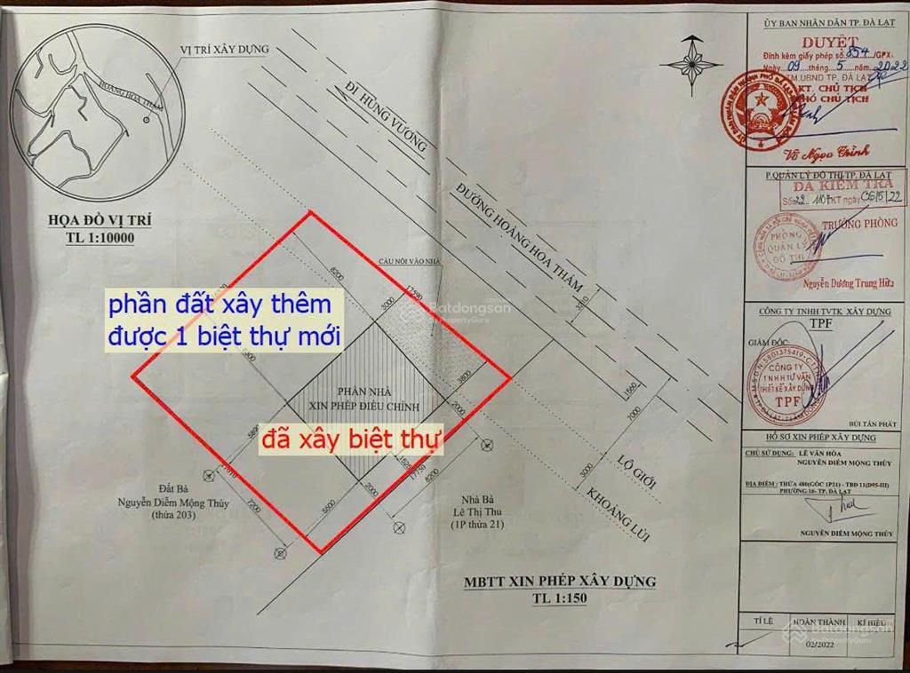 Bán biệt thự mặt tiền hoàng hoa thám, p10, đà lạt