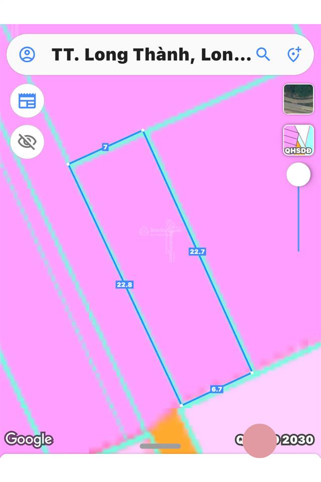 Bán đất 155m² tt long thành sổ riêng cách ql51 chỉ 200m, giá 1.6 tỷ