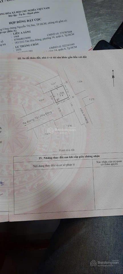 Nhà giá rẻ hẻm 183/ tân hoà đông, phường 14, quận 6 chỉ 880tr