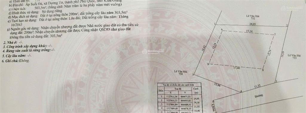 Chính chủ cần bán gấp đất thổ cư quy hoạch sạch, xã dương tơ, sát mặt đường 30/4 kéo dài dt47