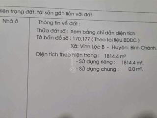 Bán gấp đất cây lâu năm của gia đình tại xã vĩnh lộc b  dt 1908m2