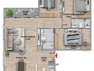 Cần bán gấp căn góc 3pn 2wc dt thông thuỷ 168m2, ban công hướng nam view lotte mall, đã có sổ