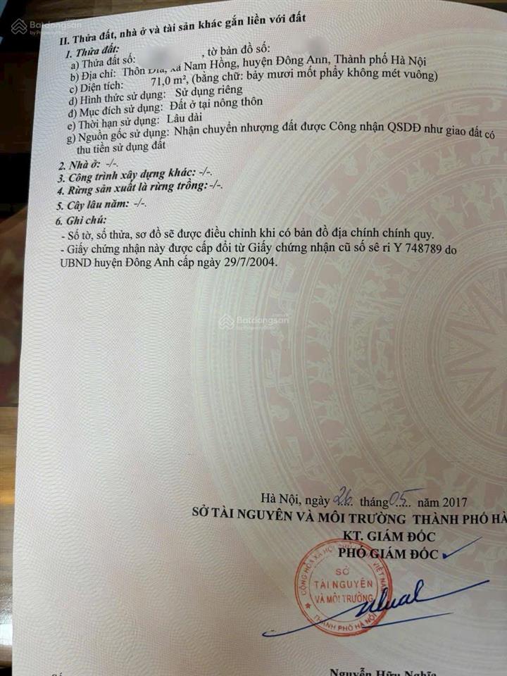 Bán đất nam hồng, 68,067 tr/m2 vnd, 71m2, hàng hot