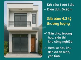 Bán nhà riêng tại đ.n1, p thuận giao, tx.thuận an, bình dương, 4,3 tỷ, 100m2, hot! uy tín