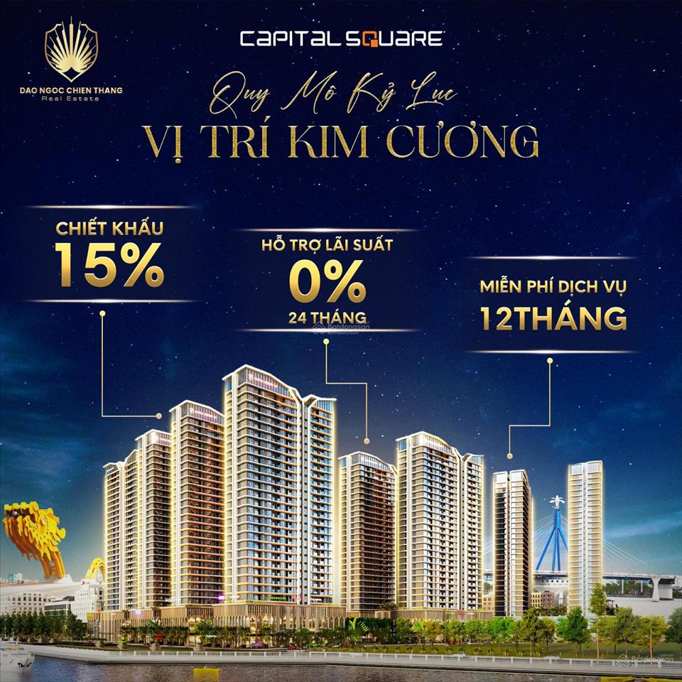 Căn hộ capital square, 4,5tỷ, 45m2, 1pn, 1wc tại trần hưng đạo, an hải bắc, sơn trà, đà nẵng.