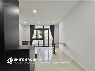 Cho thuê căn hộ quận 1 gần đại học văn lang, nguyễn huệ, 1 phòng ngủ ban công máy giặt, thang máy