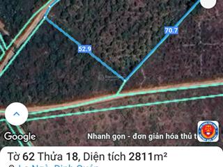 Bán đất nền 2810m2 tại la ngà, định quán, đồng nai, giá siêu hời 1,7 tỷ