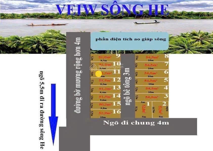 Mở bán lô đất 2 mặt tiền sông he, hoà nghĩa, dương kinh gần vinhomes chỉ 1,1x tỷ ngay gần vinhomes