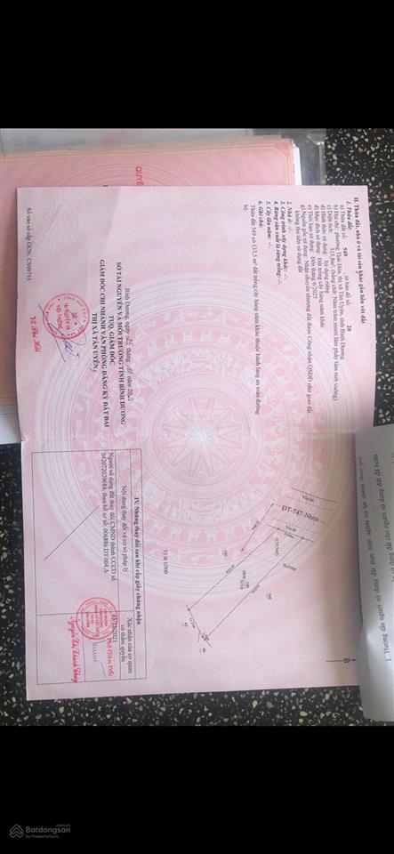 Bán đất mặt tiền đường dt747, ngay gần cầu ông tiếp vị trí vàng khu tân uyên
